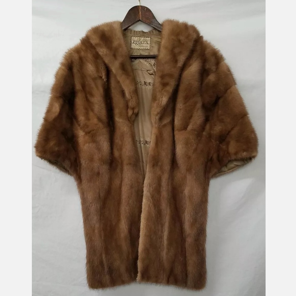 Vintage Egger's Blonde Mink Fur Shoulder Wrap Shall Stole Cape Sz Small